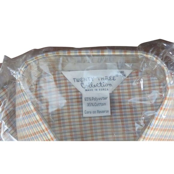 Men's Vintage Plaid Button-Down Shirt By Twenty Three Collection  Size 15-15.5 - Picture 2 of 4
